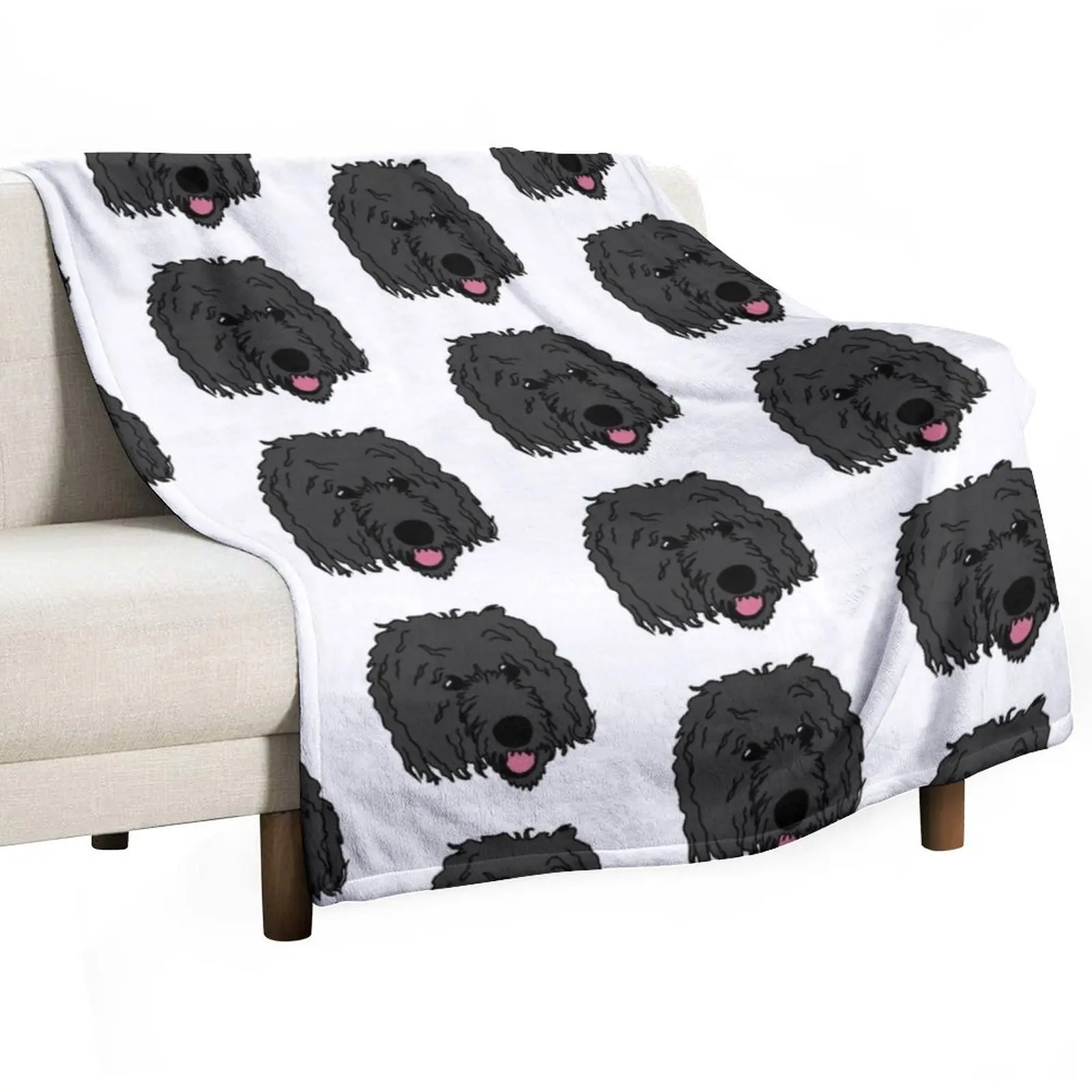 

Black BerneDoodle Labra doodle Dog Perro Throw Blanket Heavy Quilt Summer Blankets