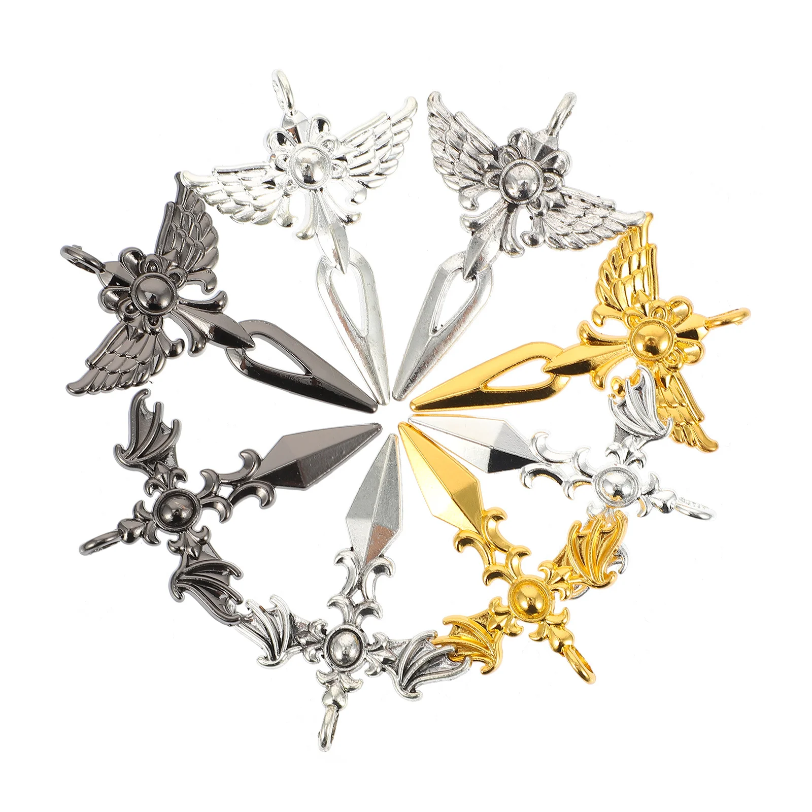 

8Pcs Zinc Alloy Pendants Angel Wings Ornaments DIY Jewelry Making Decorative Pendant Accessories for Craft Lovers