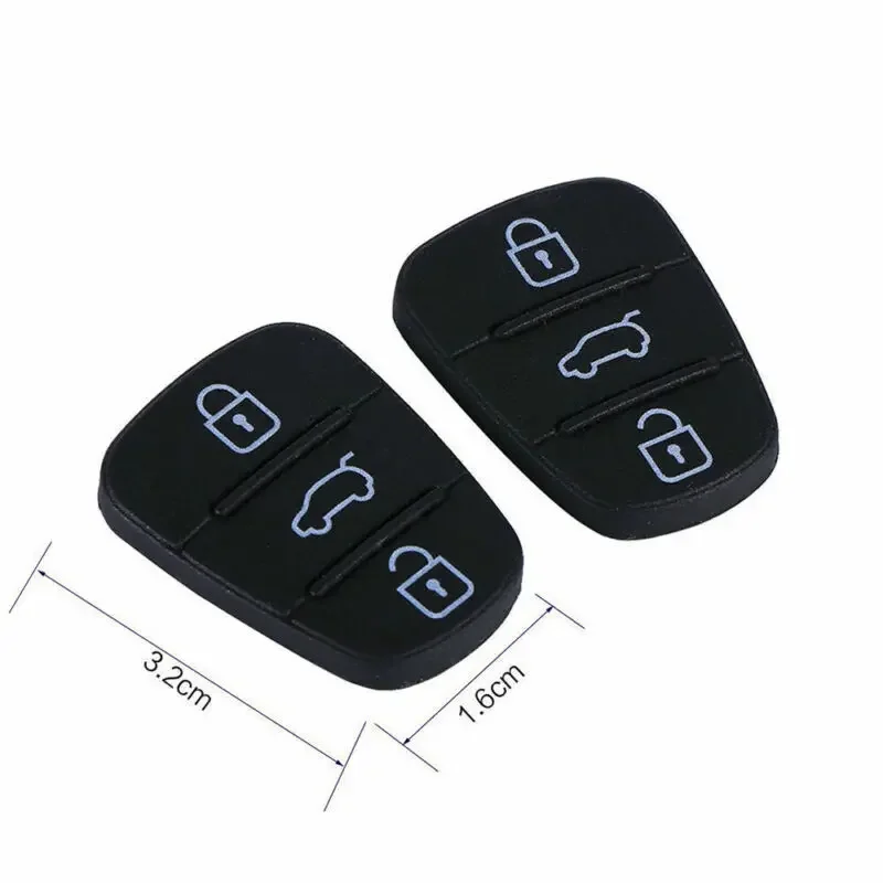 1 Pair For Hyundai I10 I20 I30 For KIA CEE\'D CAR 2012 Car Remote Car 3 Buttons Key Fobs Case Rubber Shell Black Accessories