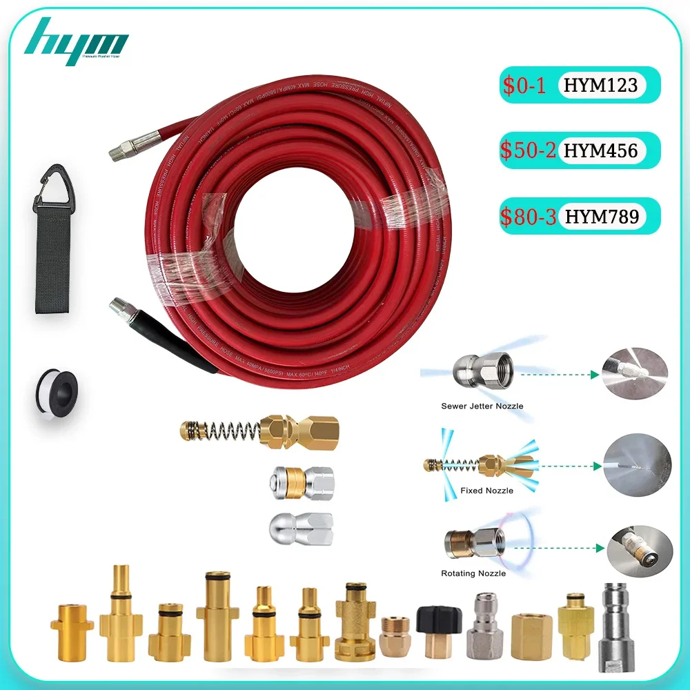 Sewage Gutter Cleaning Tool high pressure water hose for sewer cleaning hose Car cleaning kit  Washer nozzles gun Cleaning Hose