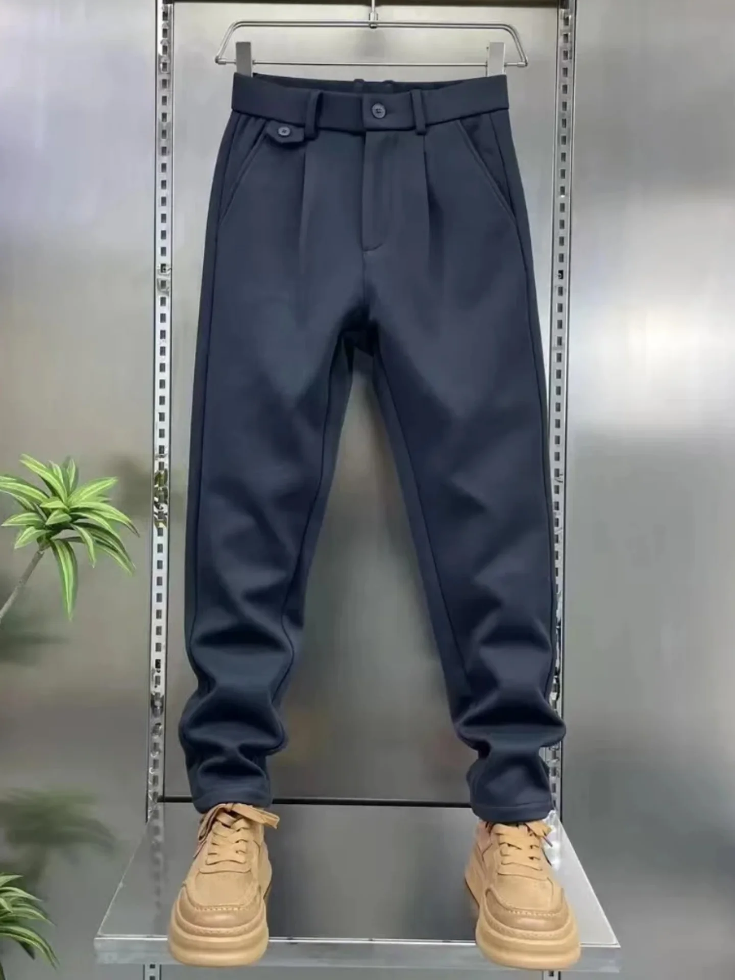 

Мужские повседневные брюки прямого кроя Faionable Thiened, однотонные, для деловых поездок, зимний новый дизайн, ветрозащитные, для активного отдыха
