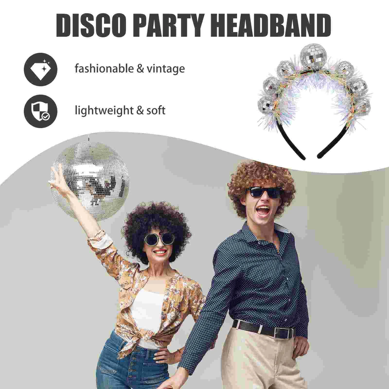 Schillernde Filmstreifen-Stirnband, Retro-Regenbogenbeschichtung, Hochzeit, Party, Disco, Kunststoff, leicht, speziell für Damen