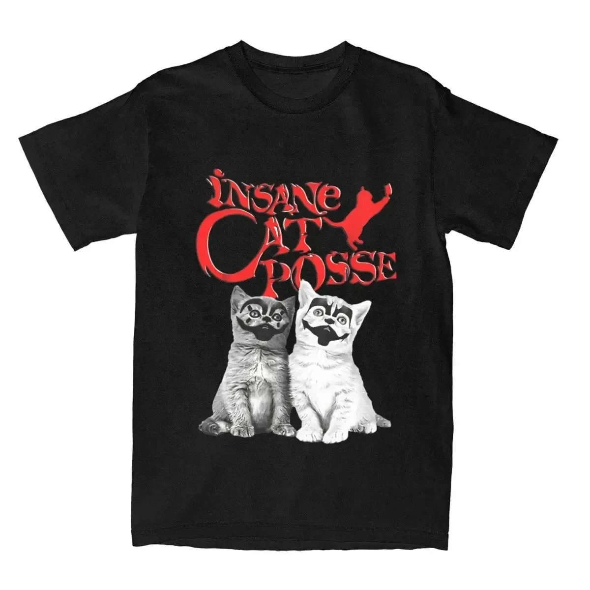 

Women Insane Cat Posse Halloween T Shirts Insane Clown Tops Humorous Crew Neck Tee Shirt T-Shirt women clothes tops t shirt