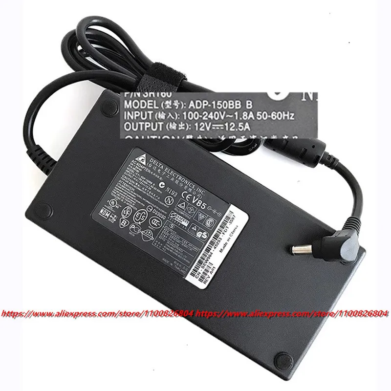 Imagem -03 - Original Delta Laptop Adaptador ac Carregador Fonte de Alimentação Genuine 12v 12.5a 10a 8a 7.5a 6a 5a 150w 5.5x 2.5 mm