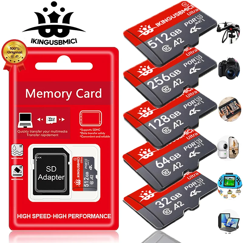 32/64/128/256/512gb Memory for Smartphone Uhs-i Mini Sd Card Flash Quality Class Camera Durable Class 10 High Quality U3 Premium