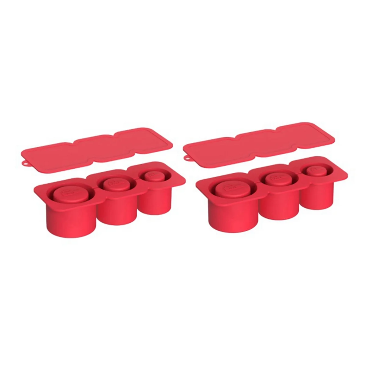 For Ice Tray Large Capacity Ice Tray Ice Making Mold Silicone Ice Tray Suitable for 30oz/40oz Red