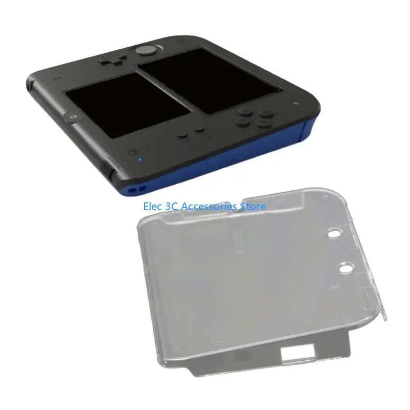 Y51A Clear Shell Case for 2DS Console AntiScratch and Dust Protections Convenient Charging Access Protectors