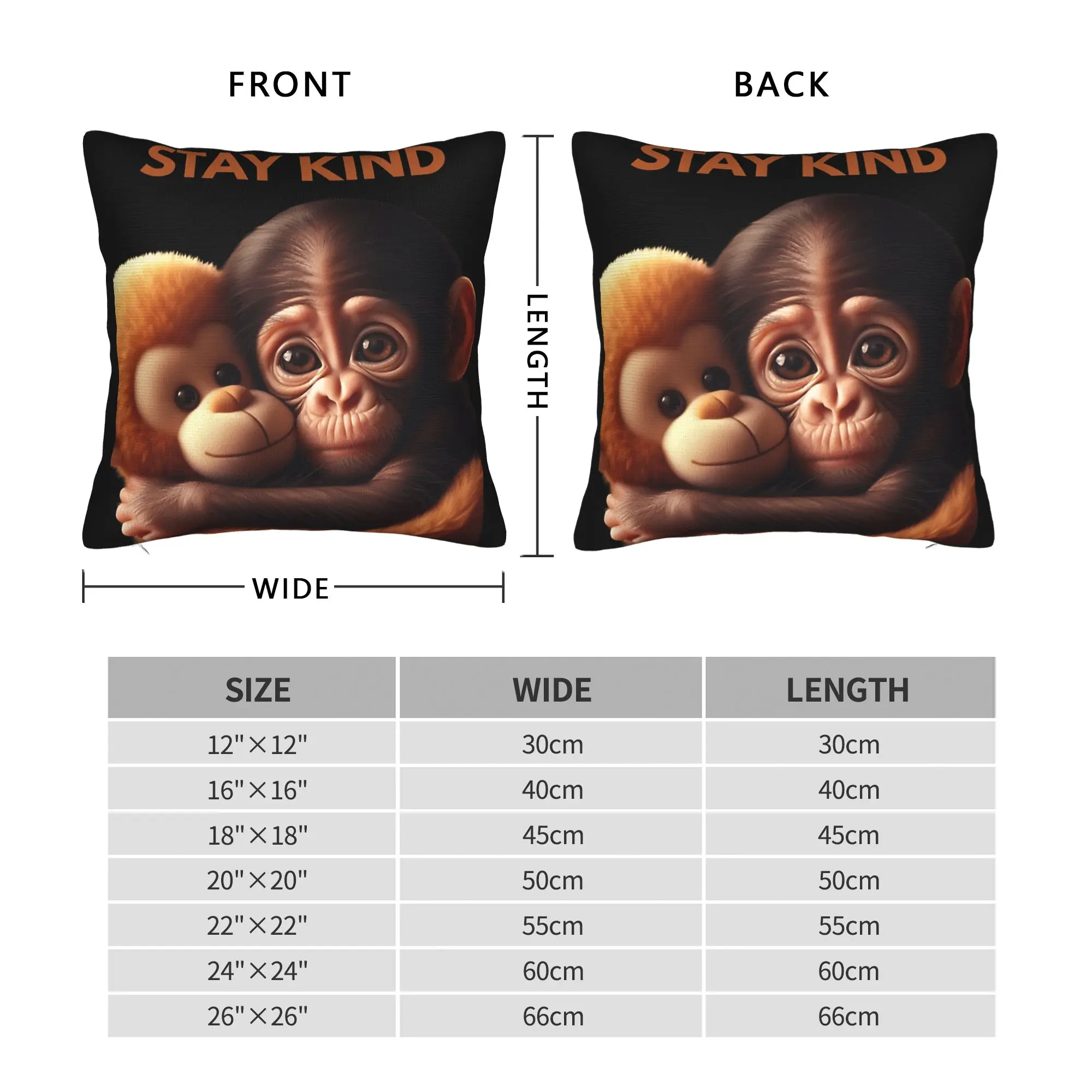 Punch Monkey Sticker Funny and Trendy Cartoon Monkey Pillow Case  Morden Pillow Cover Soft Pillowcases For Chair Sofa Home Decor