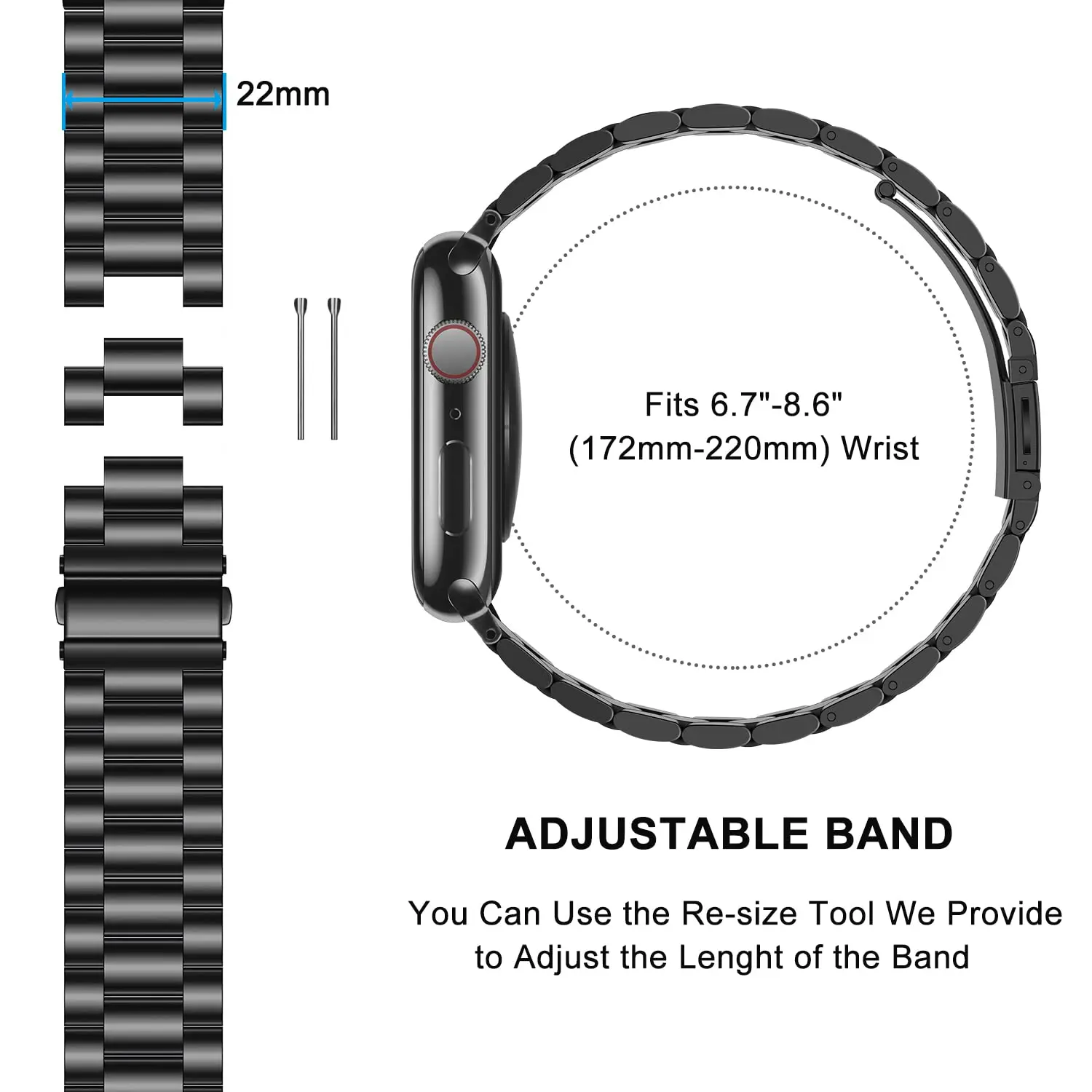 حزام معدني لساعة أبل باند 46 مللي متر 44 مللي متر 45 مللي متر 42 مللي متر 40 مللي متر 41 مللي متر 38 مللي متر 44 مللي متر سوار iwatch سلسلة SE 10 9 8 7 6 5 3 Ultra 2 49 مللي متر