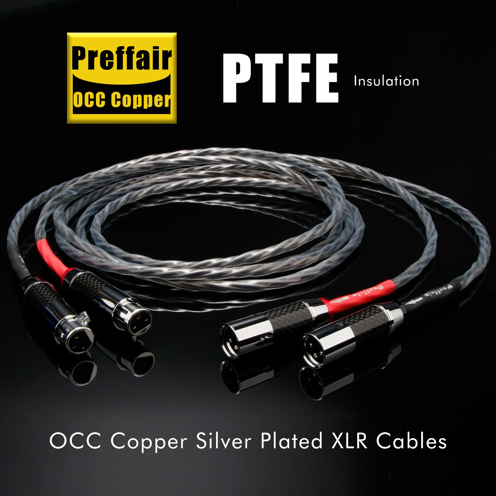 Pair OCC Copper XLR Cable Balanced Wire Microphone Cord Male Female XLR Connector Line for CD Player Interconnect Cables