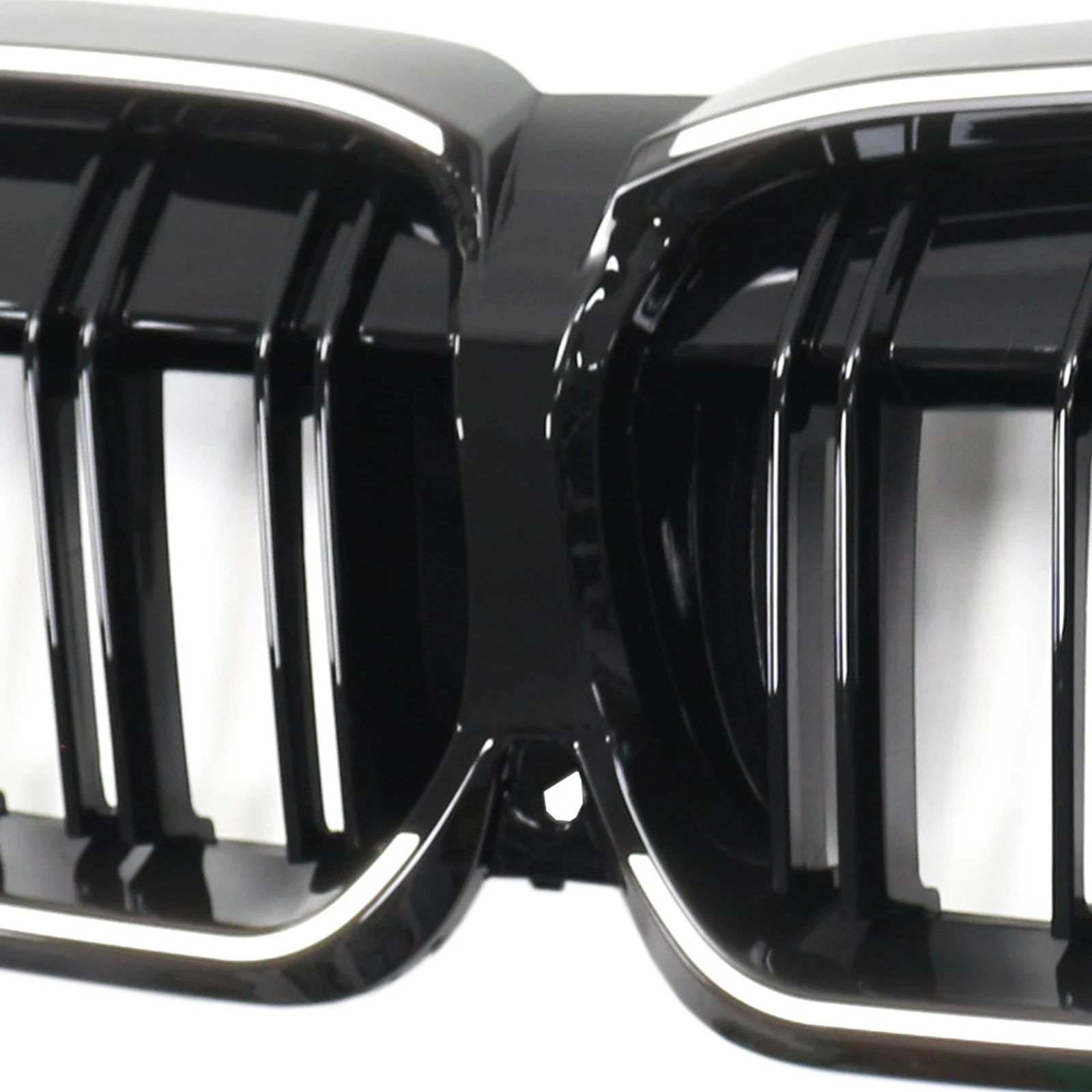 Double Slat Black Kidney Grille 51138072085 For BMW 3 Series G20 2019 2020 2021 2022 With LED Light view 3