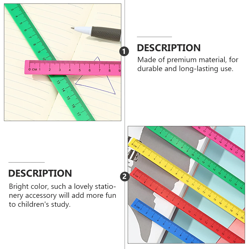 

9 pcs 1 Set Of Flexible Magnetic Ruler Foldable Plastic Measuring Tool Students Colorful Durable Study Supplies Office
