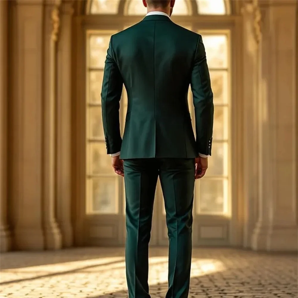 

Costume Homme New Fashion Male Suits Slim Fit 2 Pieces Double Breasted Elegant Formal Best Men Male Wedding Suits Set