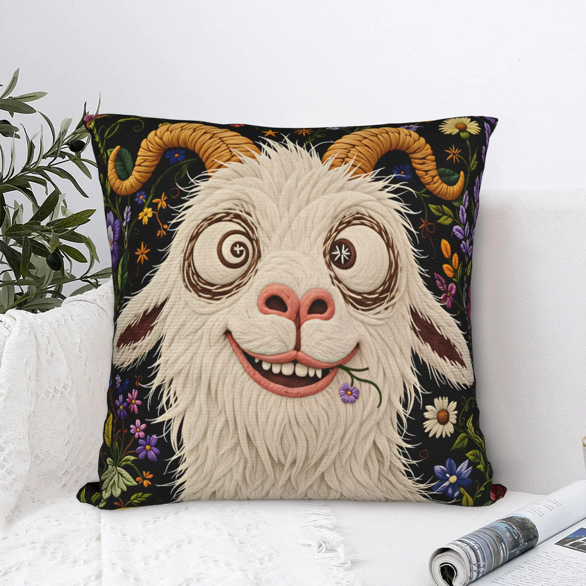 Screaming Goat  Pillowcases  Kawaii Pillow Case For Office Car Home Decor Soft Pillow Cover