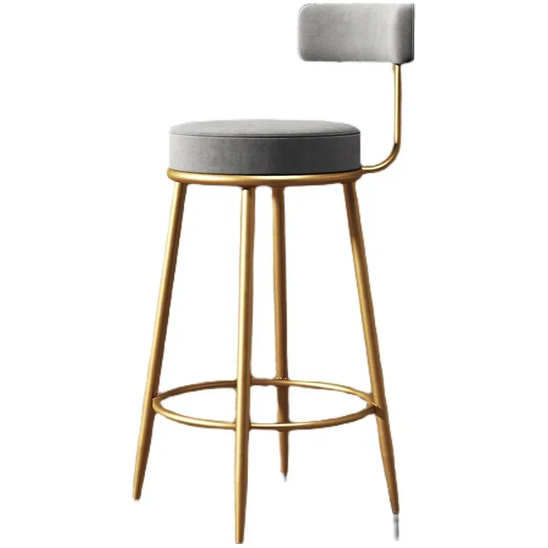 Gold Metal Counter Bar Stools Kitchen Luxury Designer Backrest Bedrooms Bar Chair Computer Party Taburete Alto Home Furniture