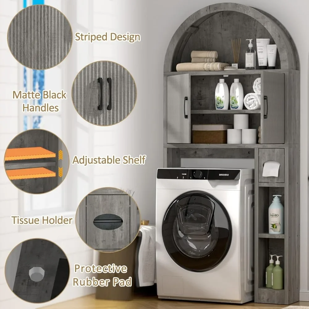 Sell Well over the toilet storage cabinet, bathroom shelf organizer freestanding, bathroom arch cabinet over toilet with toilet