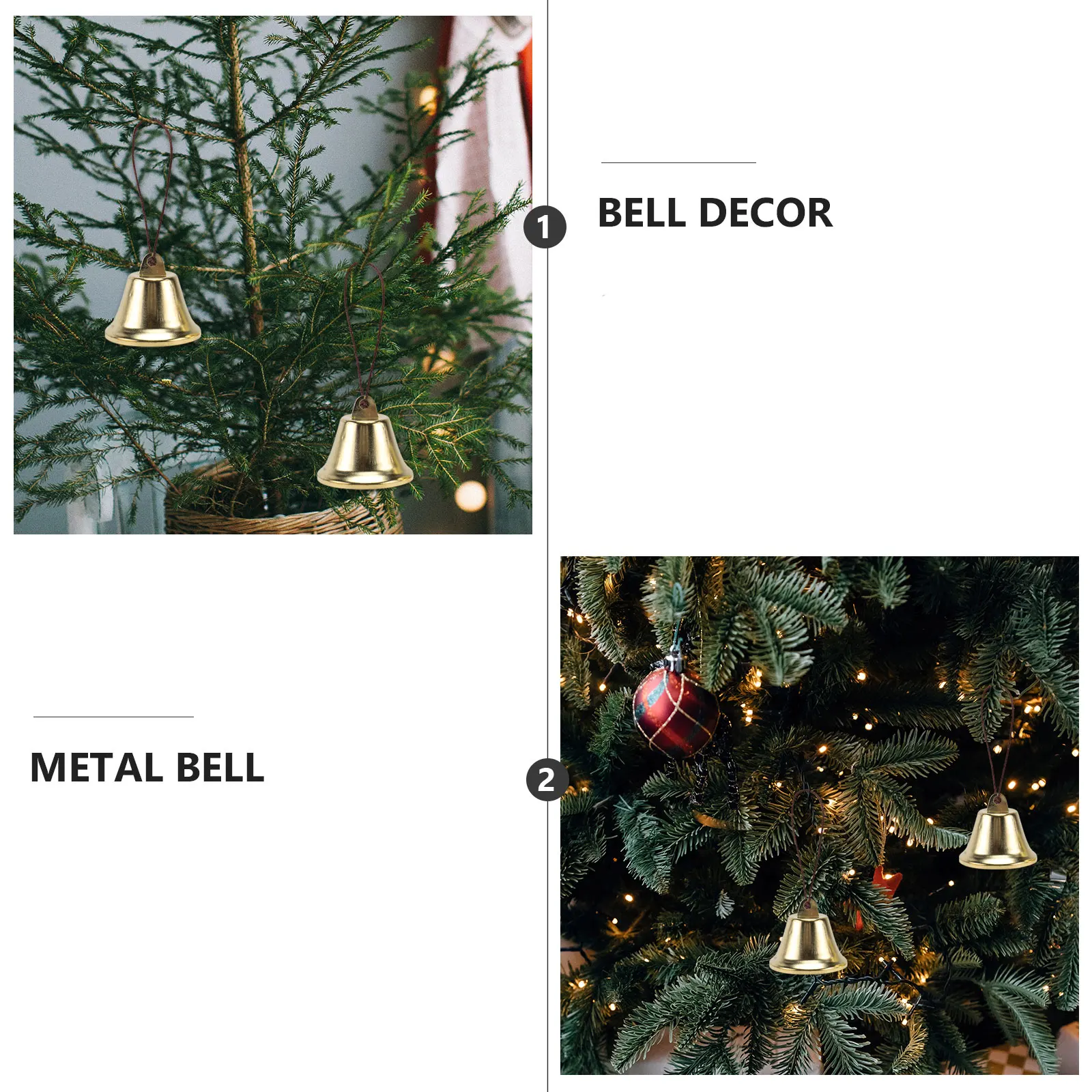 

30pcs Iron Bells Small Decorative Mini Christmas Festival Accessories Wind Chimes Craft Beautiful Color Durability DIY Street