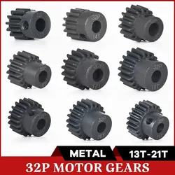 Mod .8 32 P 5mm pignone in metallo ingranaggio cilindrico a 32 passo in acciaio temprato 13-21T per motore albero RC auto 5mm