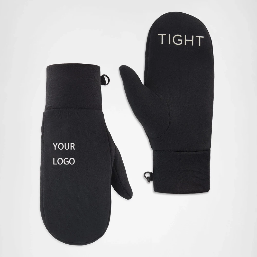 Unisex Custom LOGO Print ODM Breathable Merino Wool Men Fleece Thermal Mitts Gloves for Travel Skiing