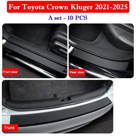Для Toyota Crown Kluger 2021-2025 автомобильный порог, защитная наклейка, дверь багажника, устойчивая к царапинам, ударопрочная внутренняя наклейка