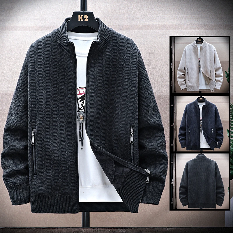 Autumn Winter Trendy Cardigans for Men Simple Versatile Trendy Loose Knitwear Versatile Casual Sweaters