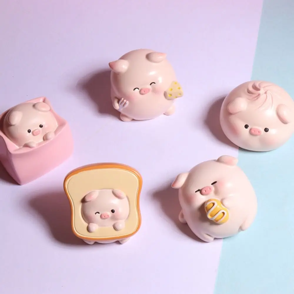 Birthday Gifts Bread Pig Pink Pig Dolls Sweet Resin Pig Doll Desktop Ornaments Lovely Sweet Cone Cartoon Model Toy Girl Gift