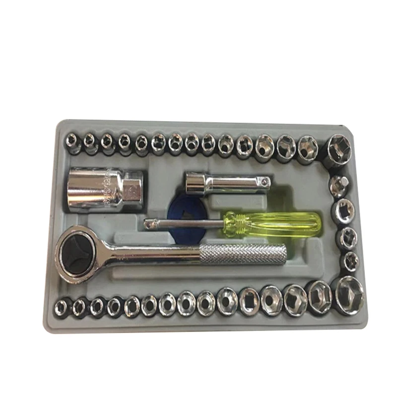 Set di strumenti Hardware manuale da 40 pezzi Set di strumenti di riparazione automatica per chiavi a bussola di riparazione della macchina