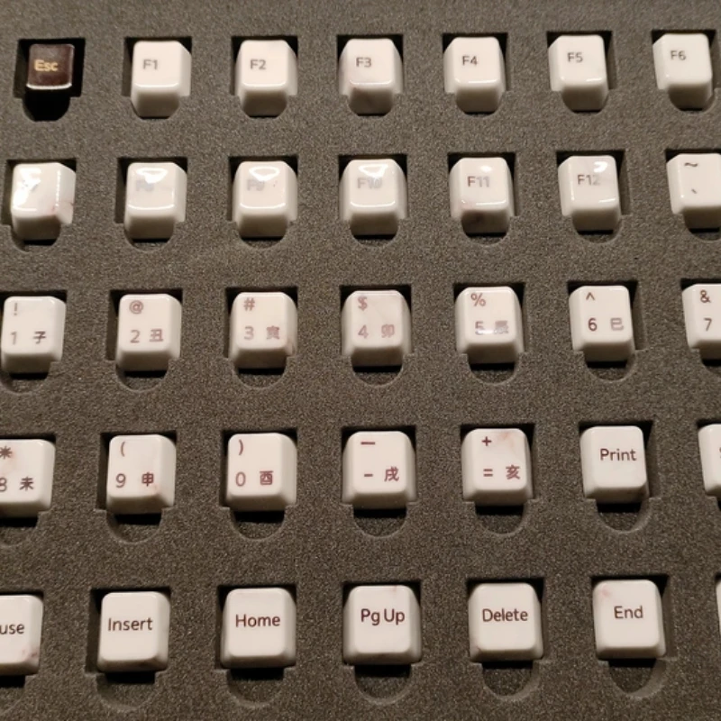 XVX Ceramic Keycaps Custom Marble Thermal Sublimation Cherry Profile Key Cap Cute Transparent Cartoon Anime Point Key Caps Gifts