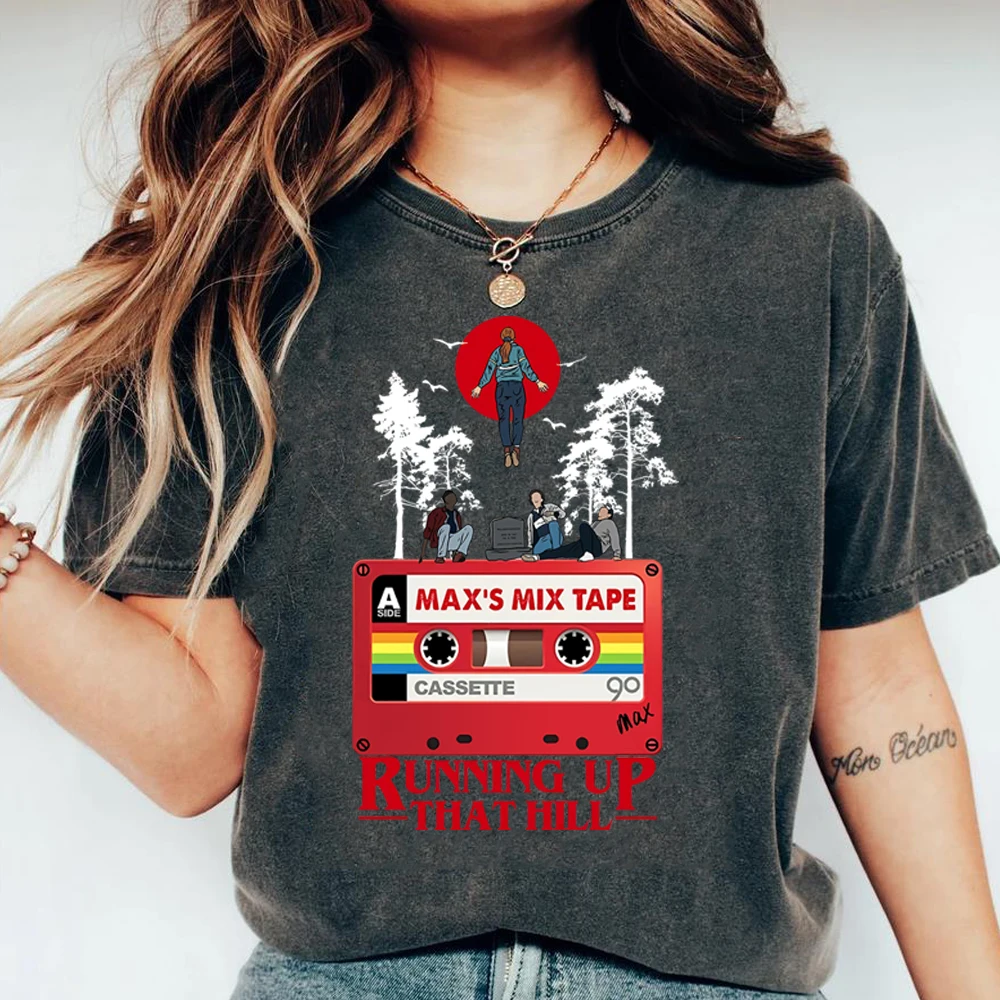 2025 Max Favorite Song Run Up That Hill T-shirt Will Byers Eleven Shirts The Upside Down Tees Trendy Tv Show Inspired Tops Gift
