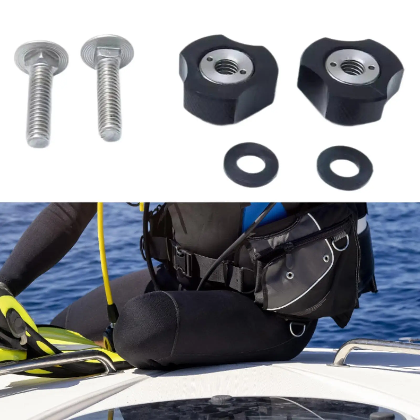 Heavy Duty Dive Back Plate Screws Scuba Hardware Underwater Repair Accessory for Diving Backplate Strap