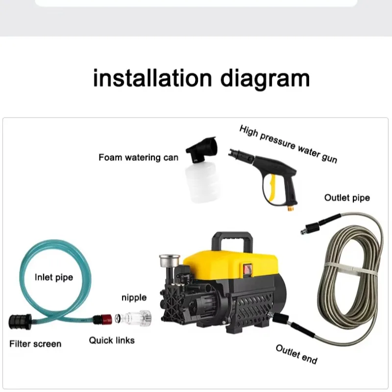 3800W Electric High Voltage Car Washing Machine Multiple Water Pressure Household Cleaning Equipment