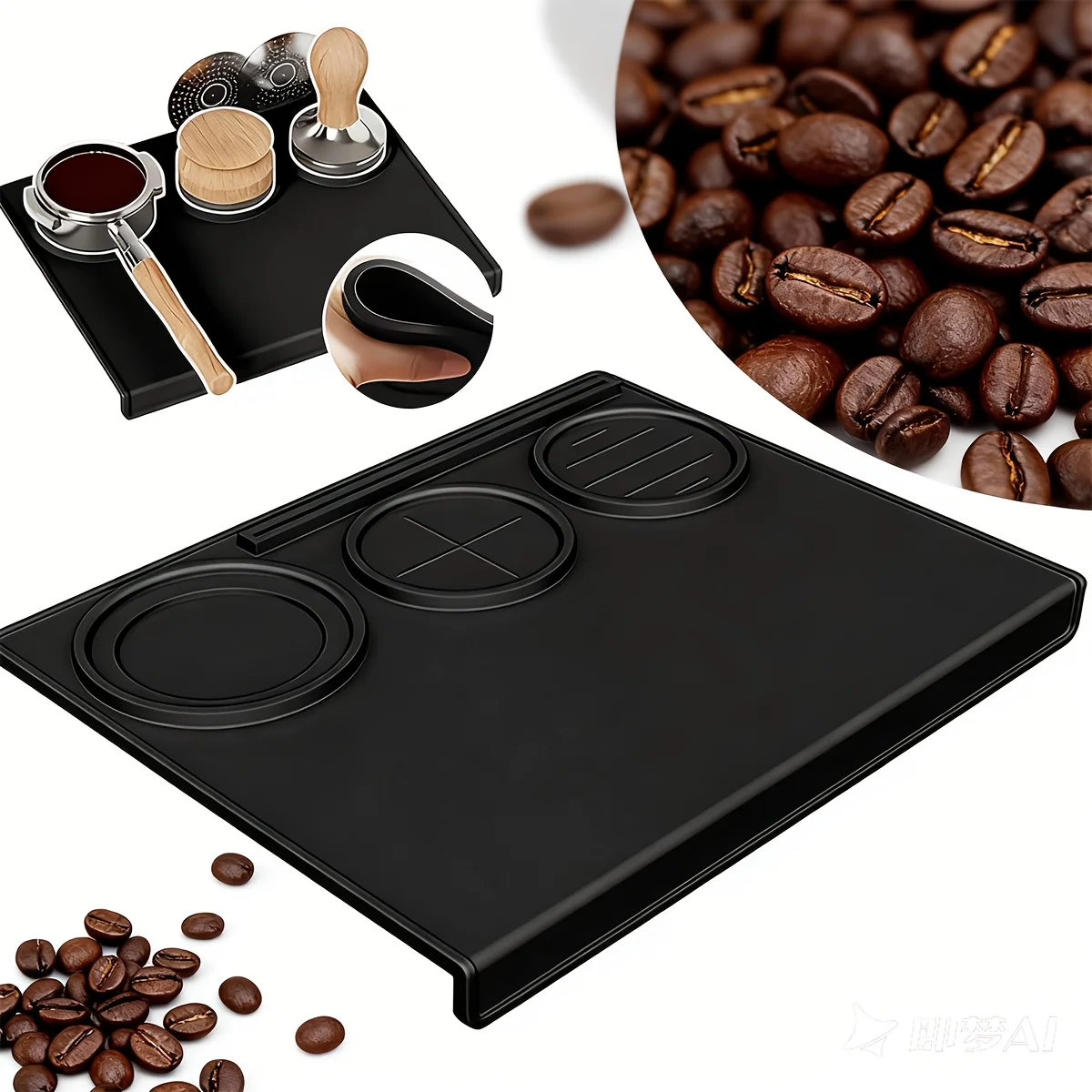 Coffee Tamping Mat, Silicone Waterproof Coffee Mat, Heat Resistant Tamp Mat, 7.8