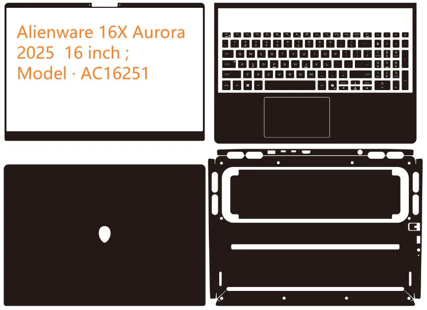 Full Body Laptop Vinyl Decal Cover Sticker Skin Protector For Alienware 16 Aurora 2025 / Alienware 16X Aurora 2025 Laptop ABCD 4