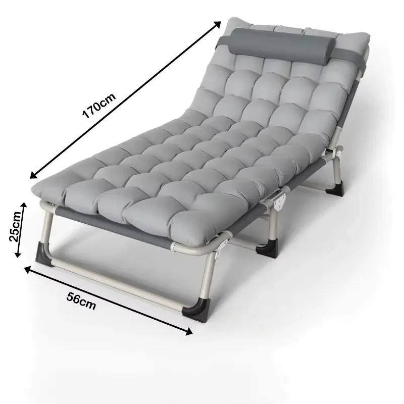 Portable Adjustable Height Lounge Chair Stainless Steel Frame Folding Crib for Outdoor Camping Heavy Duty Foldable Bed Heavy
