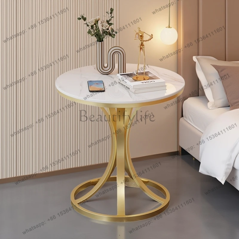 

home furniture light luxury living room small round table balcony coffee table bedroom bedside bedside table sofa side cabinet
