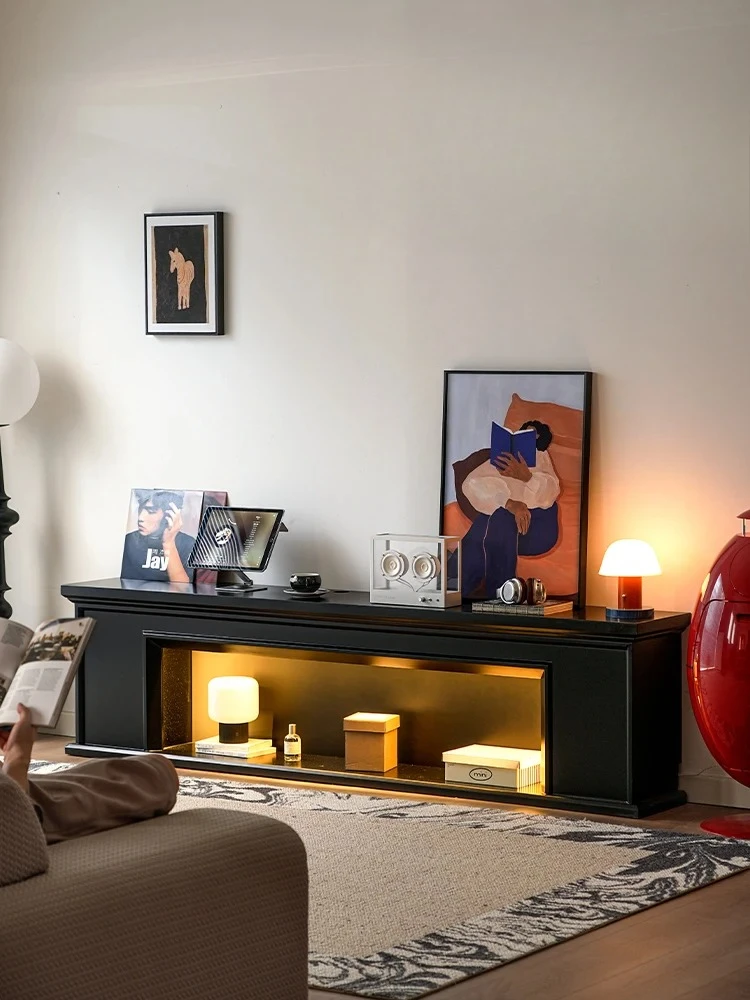 

TV cabinet French simple living room TV cabinet American villa simulated fire heating electronic fireplace