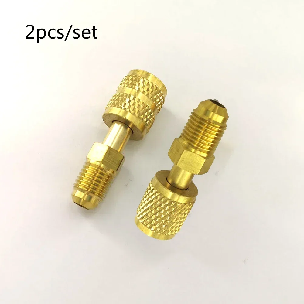 2PCS Adapter M 5/16 X F 1/4 SAE Air Conditioner Quick Couplers R32 R410a Refrigerant Air Conditioning Filling