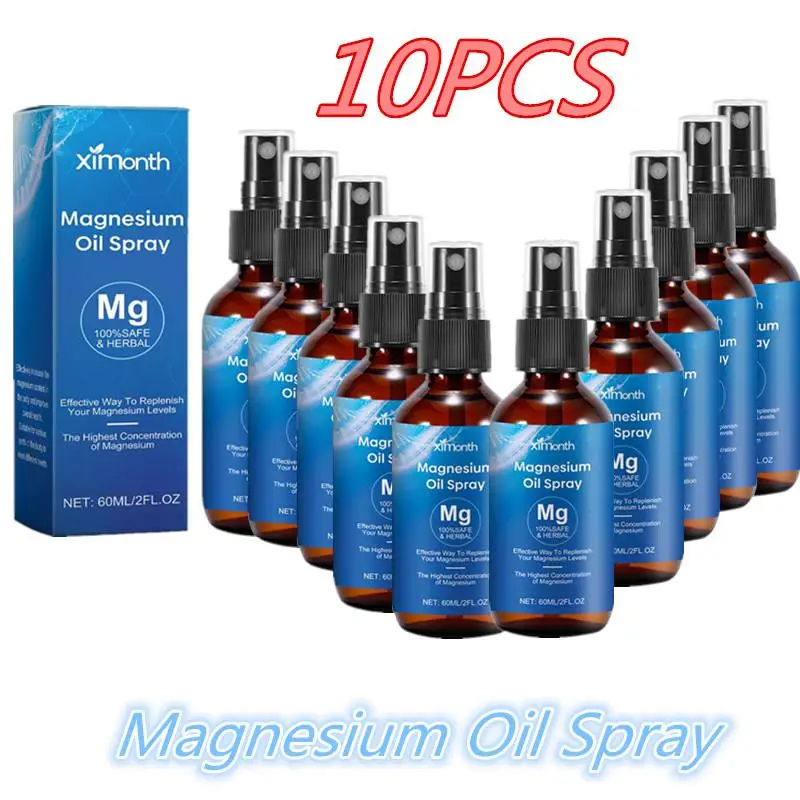 10pcs Essential Oil Magnesium Spray Relieve Muscle Body Pain Smoothes And Softens Skin For Restlessness & Better Sleep