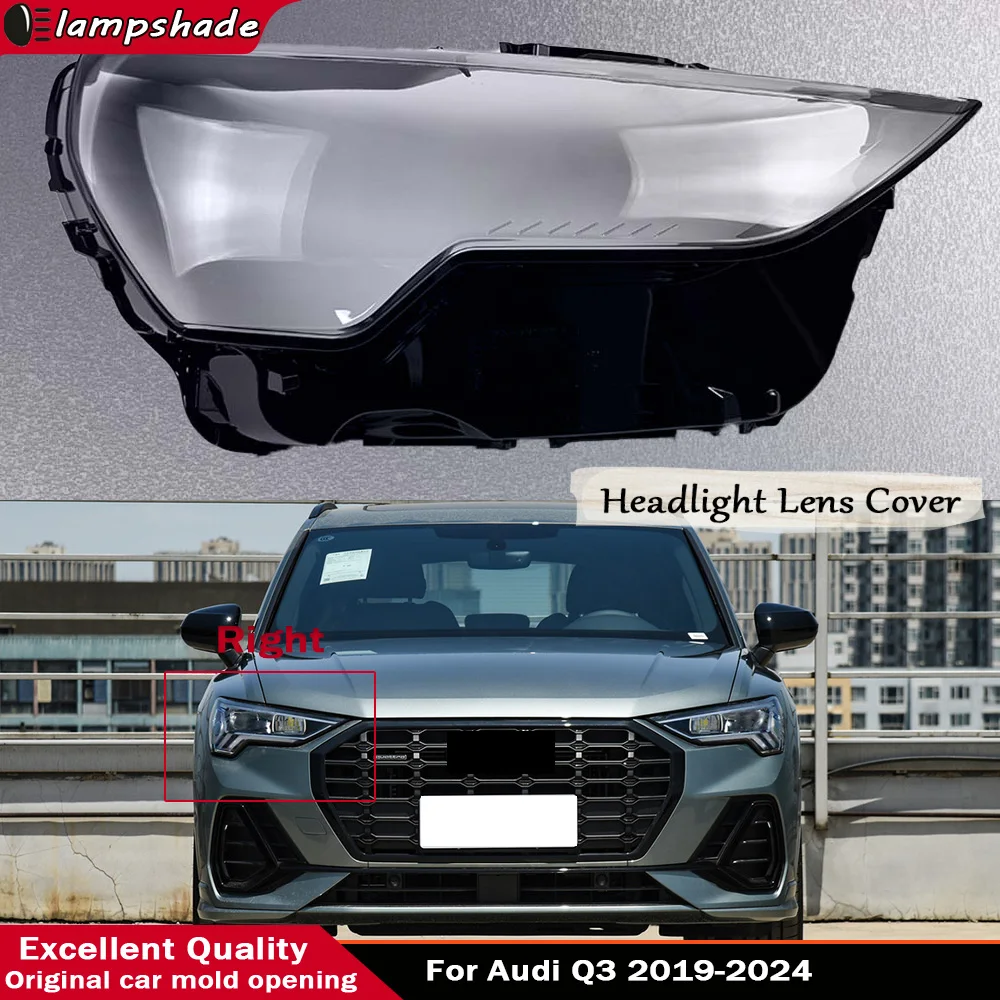 

Car Headlight Transparent Cover Headlight Lens Glass Lampshade Shell Cover Car Accessories For Audi Q3 2019 - 2024