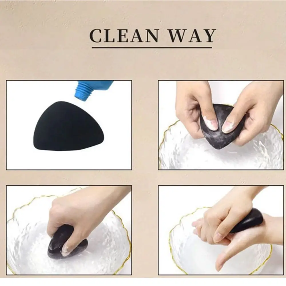 Black Triangle Powder Portable Dual-Use Lightweight Air Cushion Puff Dry Wet Use Soft Concealer Makeup Cosmetic Applicator Tools