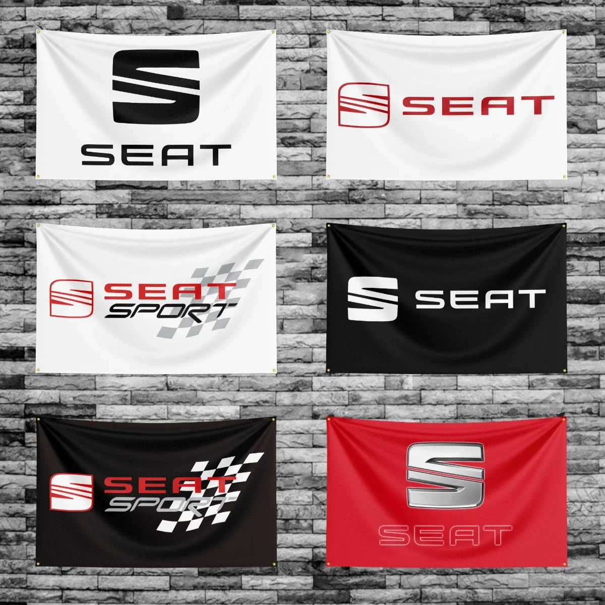 90*150CM Seats Car Flag Polyester Digital Printing Banner for Garage Wall Art Out Door Decoration With Brass Grommets