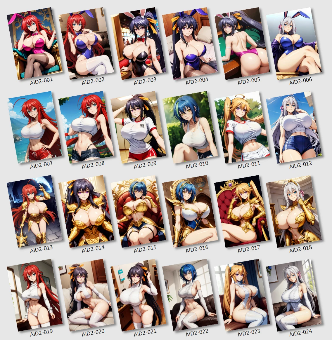 Tarjeta de colecciรณn de papel esmerilado para niรฑas, tarjetas de Anime, Serie 2, AI High School, DxD, Waifu, 40 piezas por juego