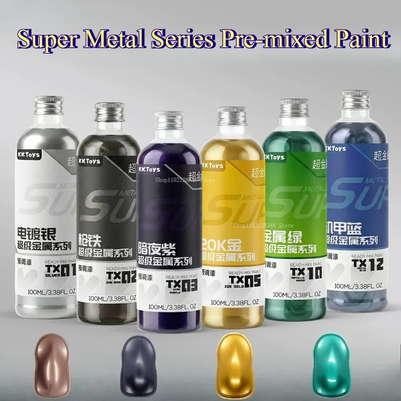100Ml Pre-mixed Paint No-dilution Super Metallic Color Series Model Paint DIY Figure Military/mecha Model Make Spraying Pigment