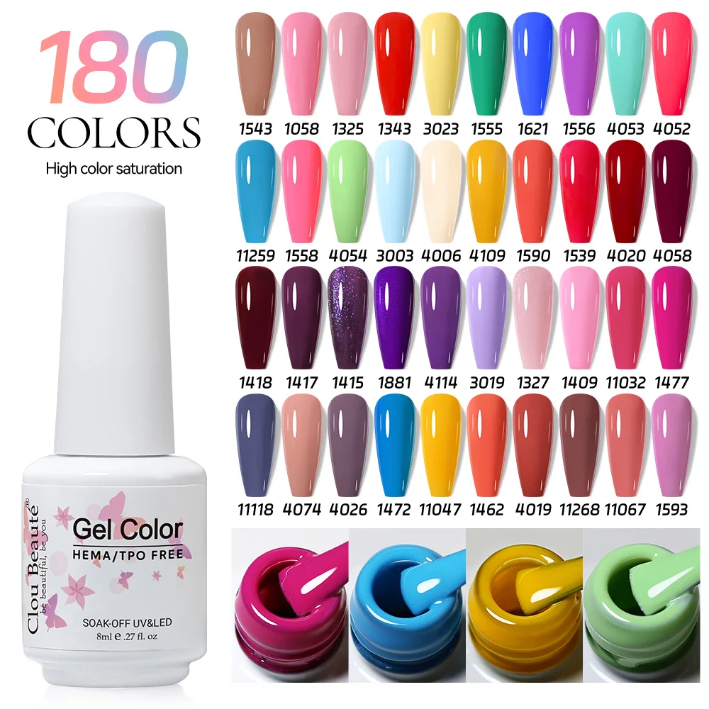 Clou Beaute HEMA FREE TPO FREE Gel Nail Polish High Pigment UV LED Varnish Summer Candy Color Semi Permanent Salon Nail Art