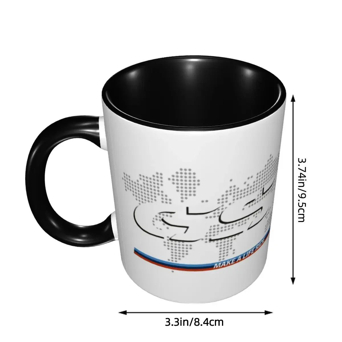 Make A Life Ride GS Motorcycle Adventure Coffee Mug DIY Personalized World Map Ceramic Tea Milk Mug