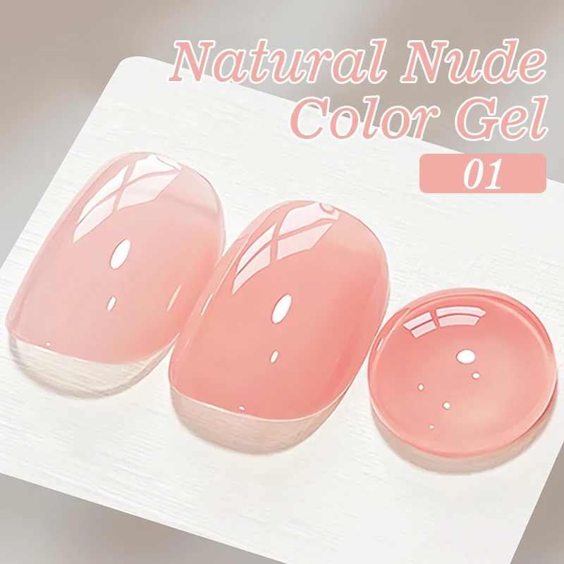 AWStorG 15ML Natural Nude Pink Color Nail Art Ice Transparent Bare Color Semi Permanent  Nail Enamel For Manicure Home Salon DIY
