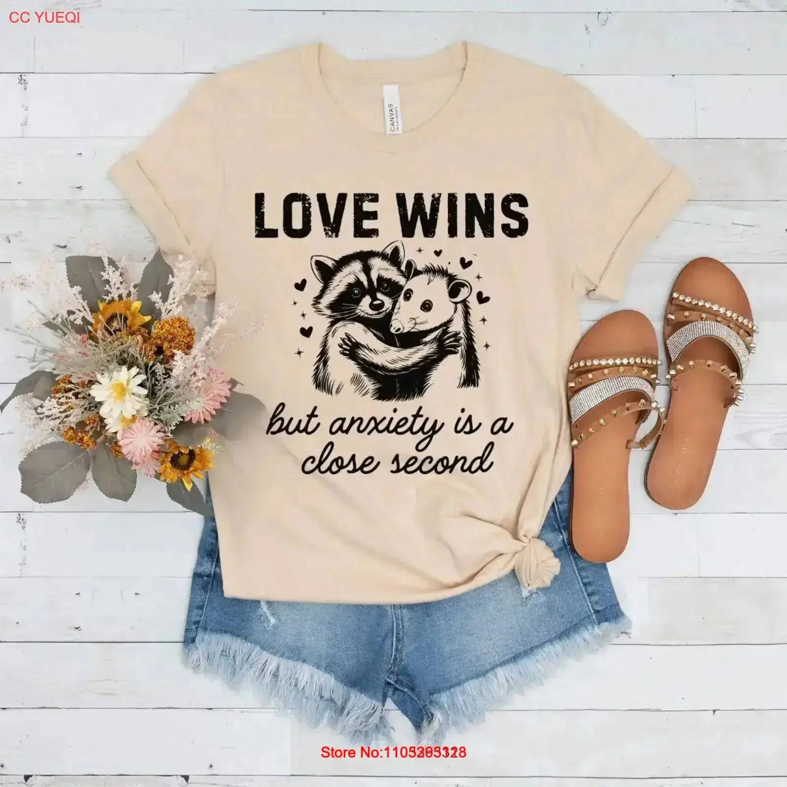 Funny Anxiety Mental Health Raccoon Opossum LGBTQ Pride T Shirt Queer Neurodivergent Sarcastic Weirdcore vintage Washed