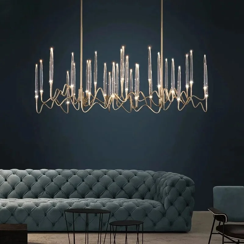 Luxury Crystal Pendant Chandelier Nordic Tree Branch Candle Shaped Indoor Lighting Living Room Bedroom Led Decoration Light