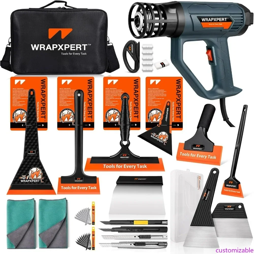 

All-in-One Window Tinting Kit for Car Glass: 20-Tool Set with LCD Heat Gun for Windshield, Rear, Side, and Quarter Glass Install