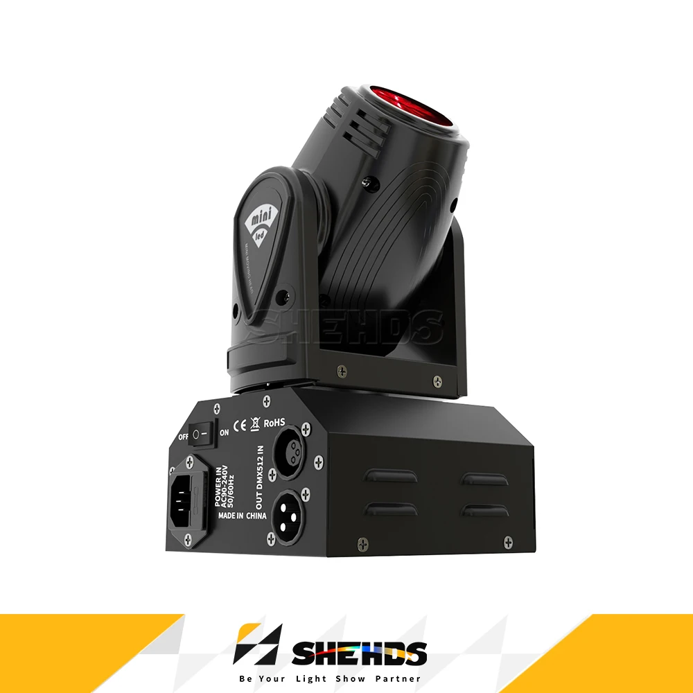 SHEHDS Mini projecteur de fête 10W, garantie 2 ans, tête mobile LED à faisceau pour DJ, discothèque, mariage, bar, éclairage de scène DMX512
